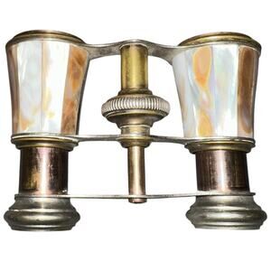 Antique Opera Glasses Binoculars Chevalier Paris Mother of Pearl and Brass 1890